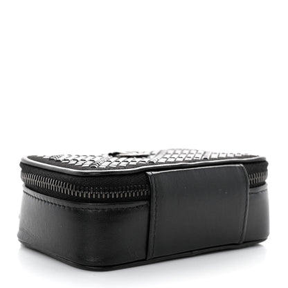 Chanel Lambskin Satin Strass Studded Clutch With Chain So Black 4 of 10