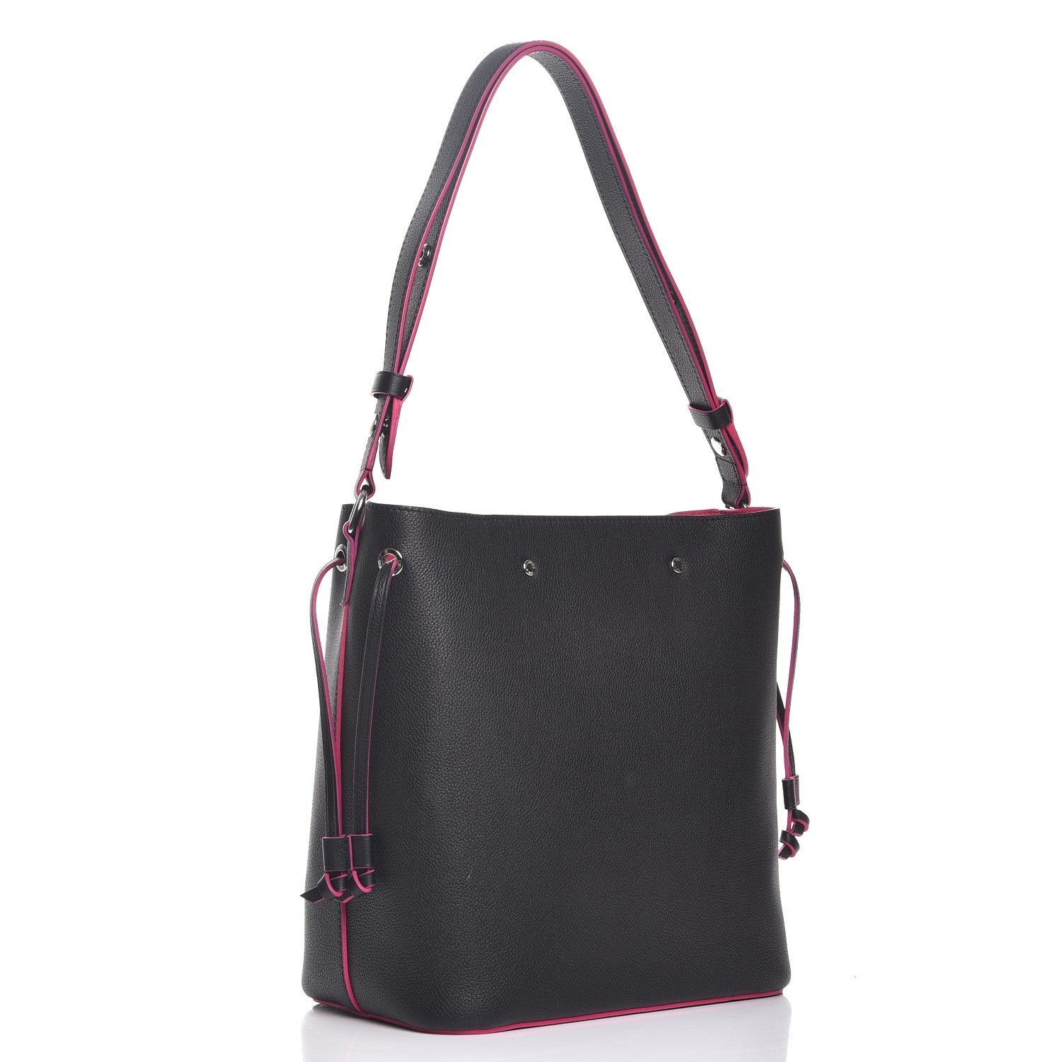 Louis Vuitton Calfskin Lockme Bucket Black 3 of 7