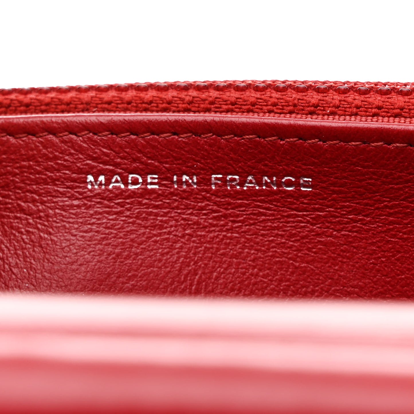 Lambskin Quilted Wallet On Chain WOC Red