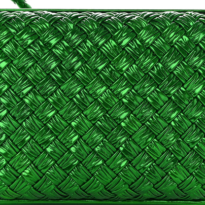 Bottega Veneta Metallic Calfskin Intrecciato Knot On Strap Envy 7 of 9