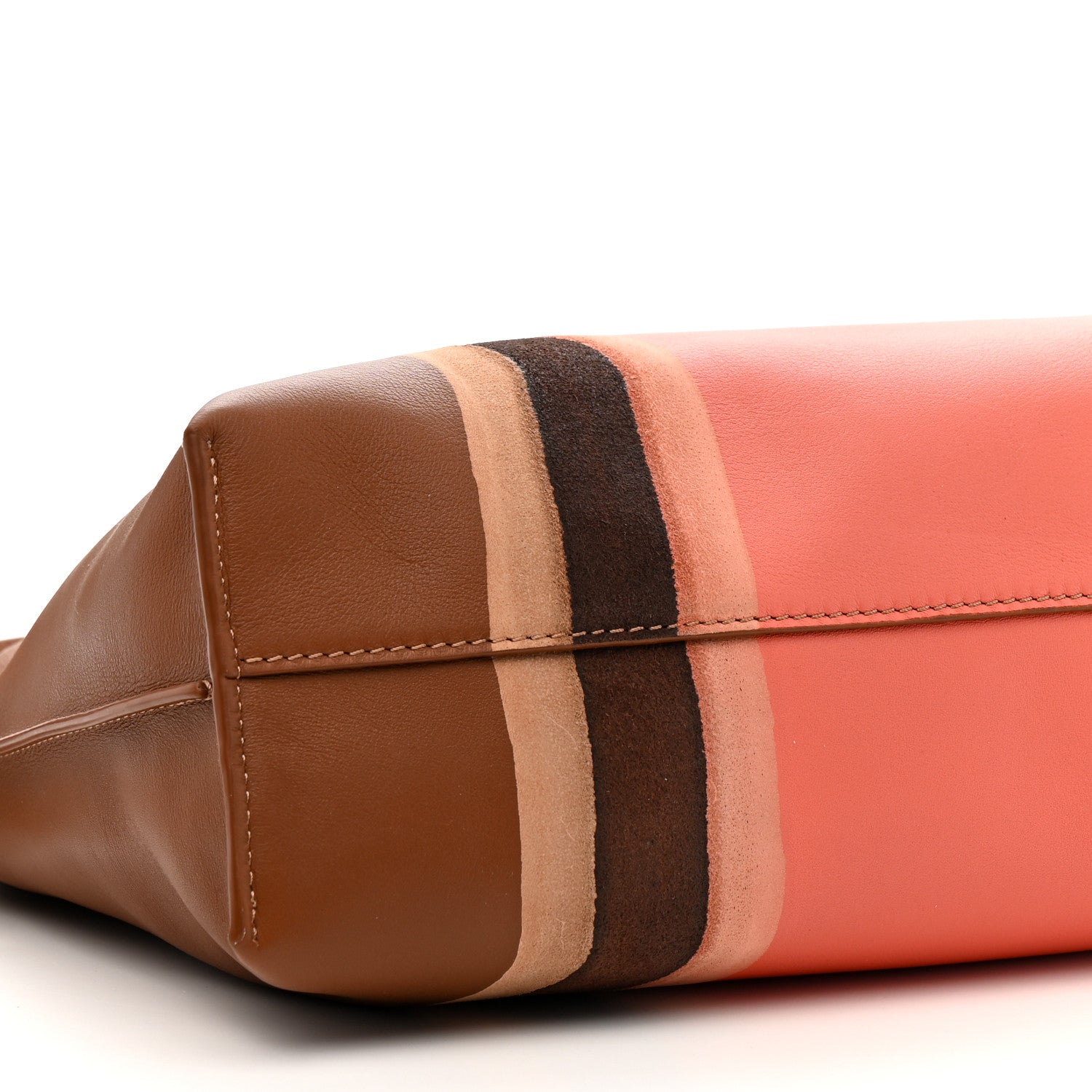 Loewe Nappa Calfskin Suede Medium Flamenco Landscape Knot Clutch Pecan Parrot Pink 9 of 10
