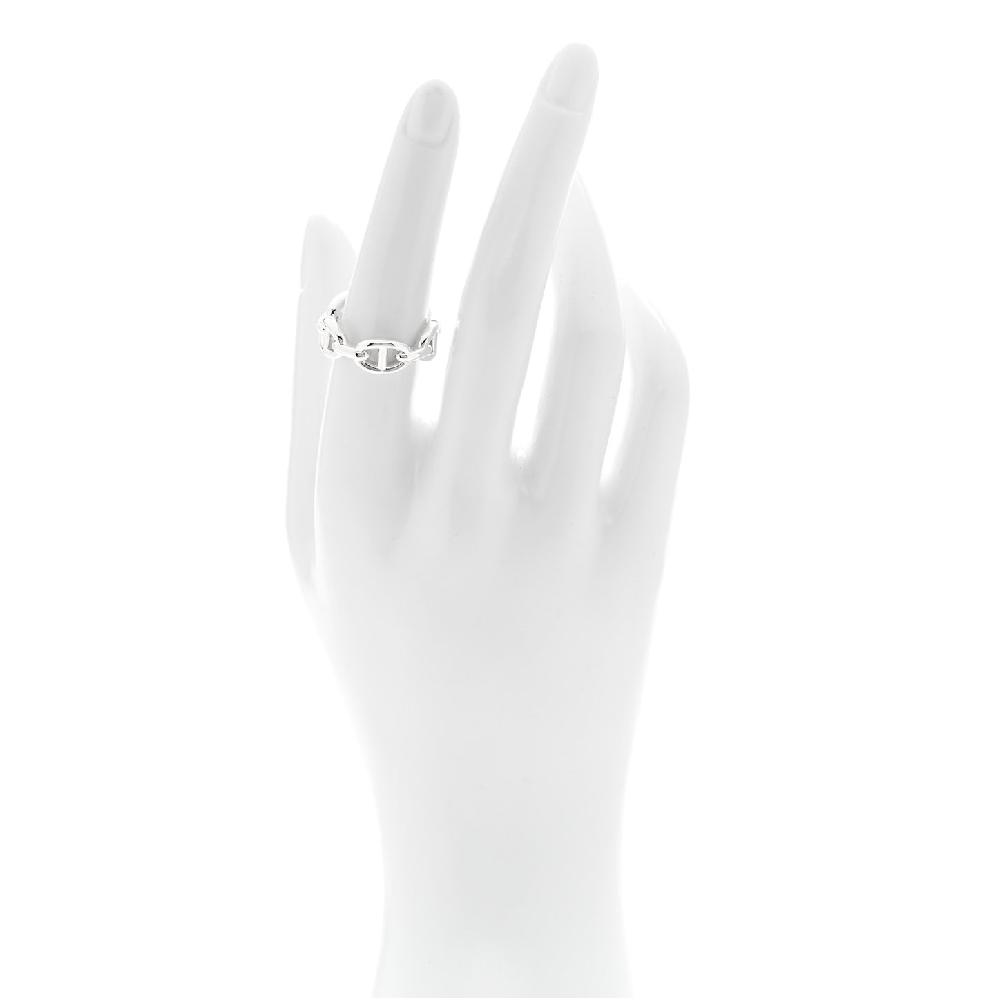 Sterling Silver PM Chaine d'Ancre Enchainee Band Ring 54 6.75