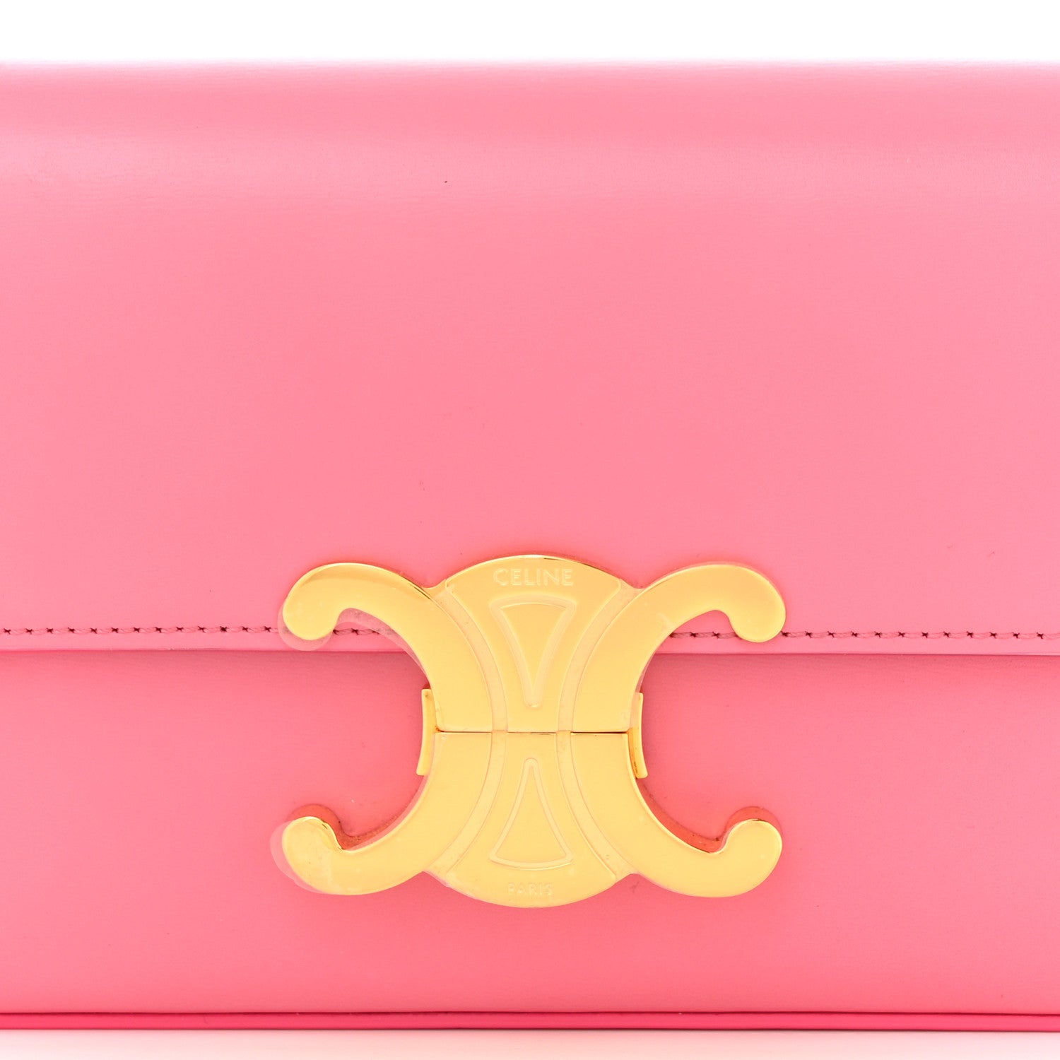 Celine Shiny Calfskin Triomphe Flamingo 8 of 10