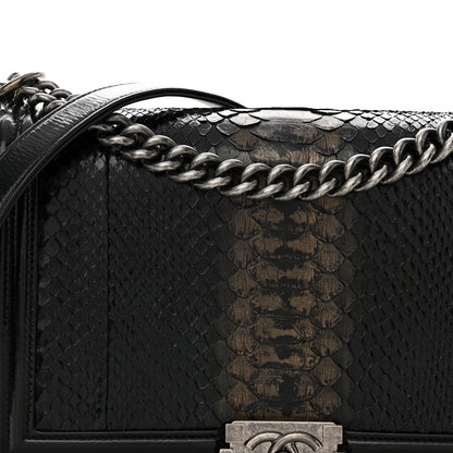 Chanel Snakeskin Medium Boy Flap Black 8 of 10