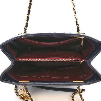 Chanel Lambskin Quilted Trendy CC Shopping Tote Navy 5 of 11