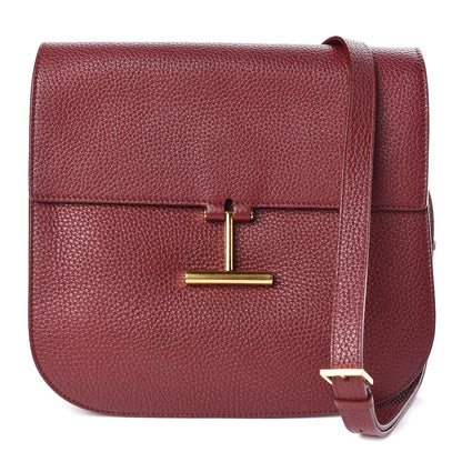 Tom Ford Calfskin Large T Clasp Tara Crossbody Bag Cabernet 1 of 13