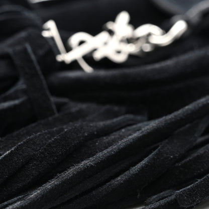 Saint Laurent Suede Fringe Toy Monogram Anita Crossbody Bag Black 10 of 10