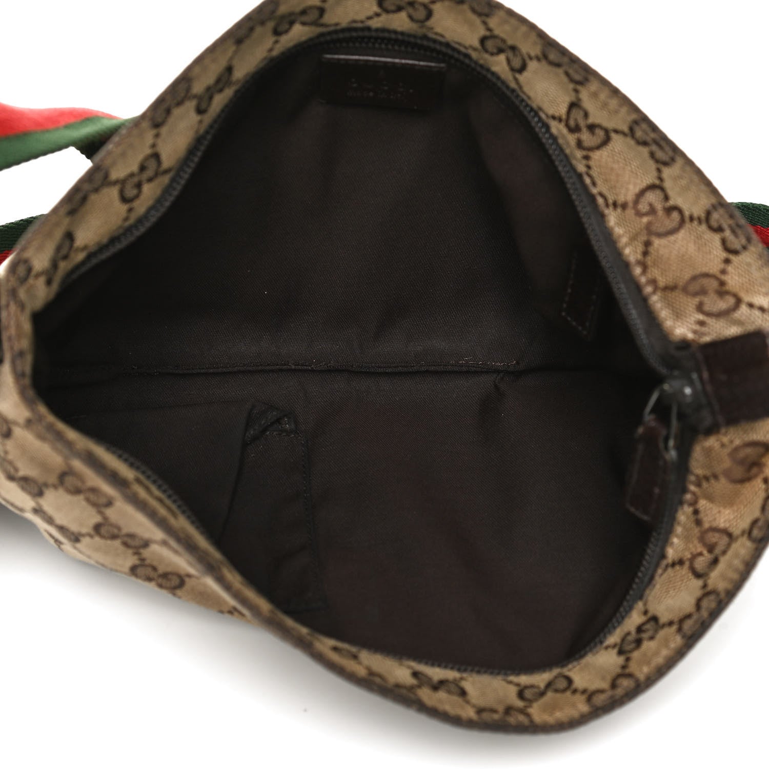 Gucci Monogram Web Small Flat Messenger Crossbody Dark Brown 5 of 12