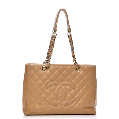 Chanel Caviar Quilted Grand Shopping Tote GST Beige 1 of 16