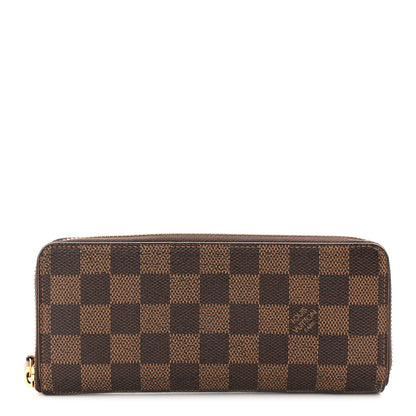 Louis Vuitton Damier Ebene Clemence Wallet Rose Ballerine 1 of 8