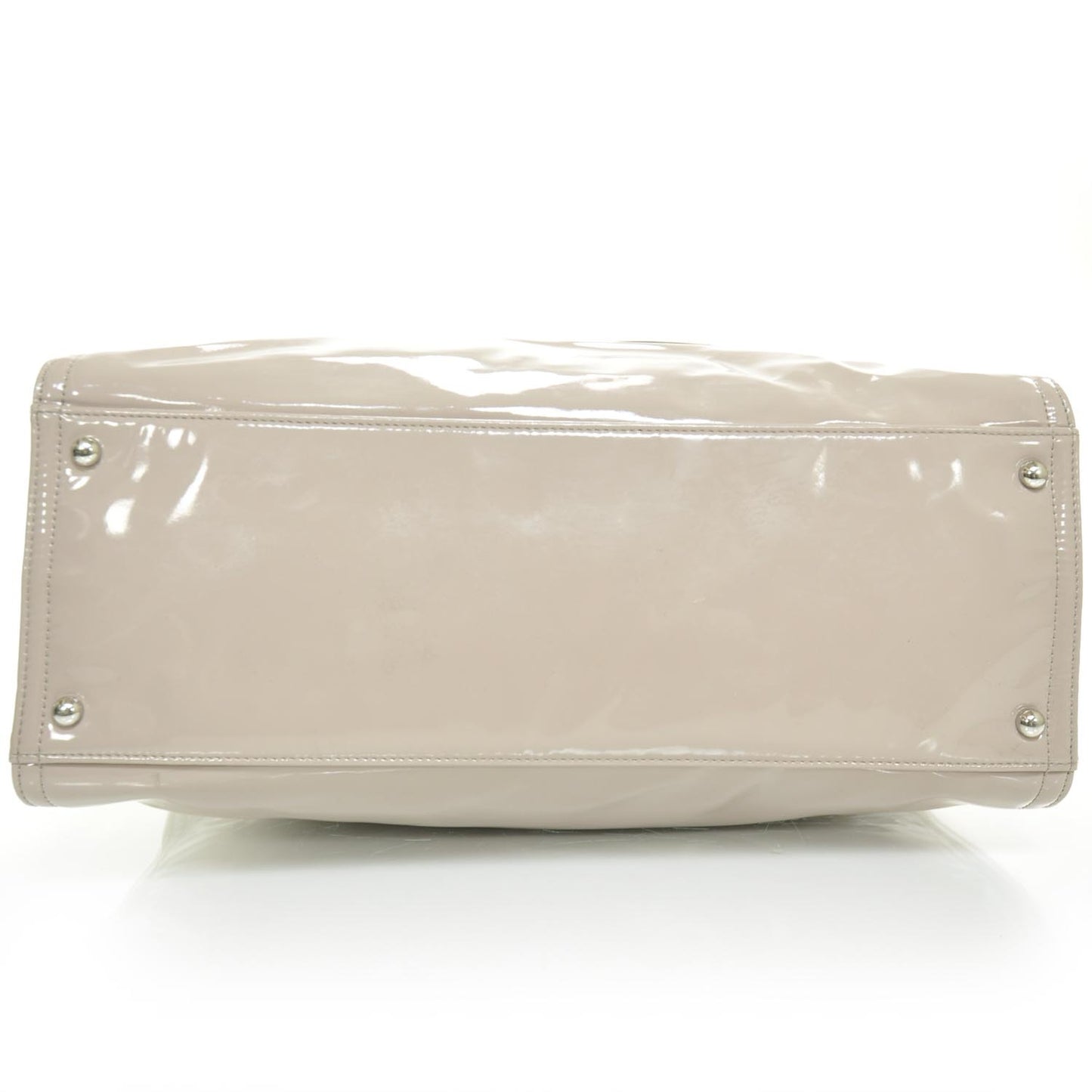 Vinyl Large Lipstick Tote Dark Beige 12P