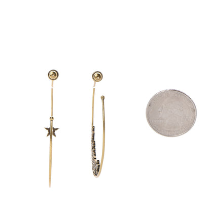 Christian Dior Metal Crystal J'Adior Hoop Earrings Aged Gold 2 of 4