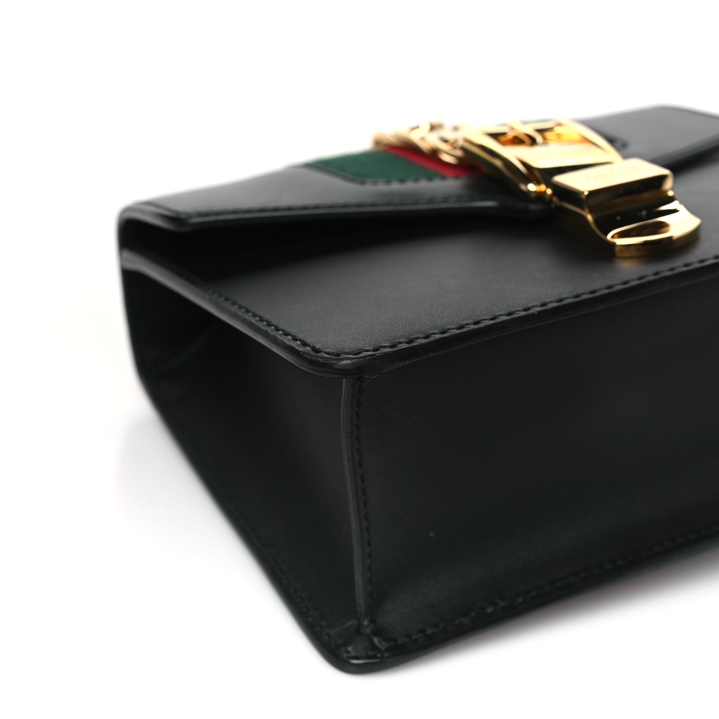 Calfskin Mini Sylvie Chain Shoulder Bag Black