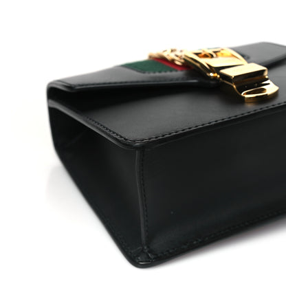 Gucci Calfskin Mini Sylvie Chain Shoulder Bag Black 8 of 9