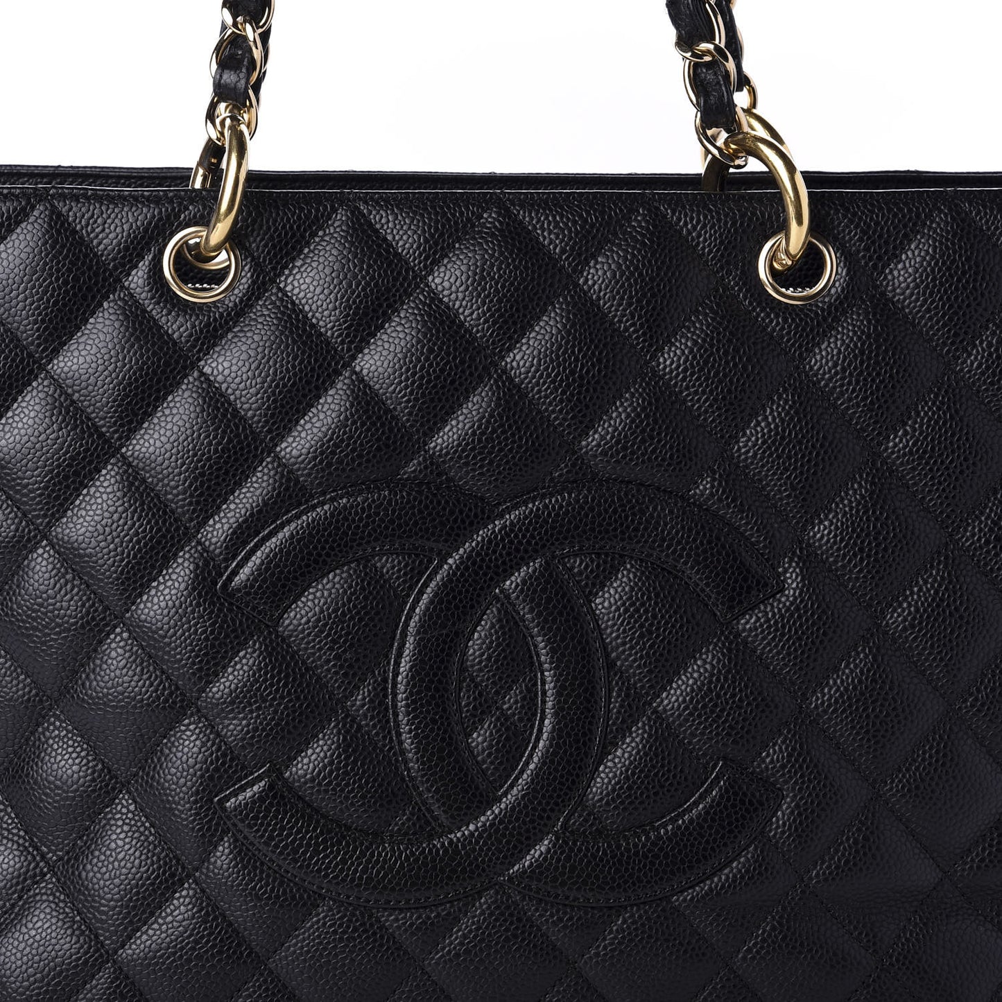 Caviar Quilted Grand Shopping Tote GST Black