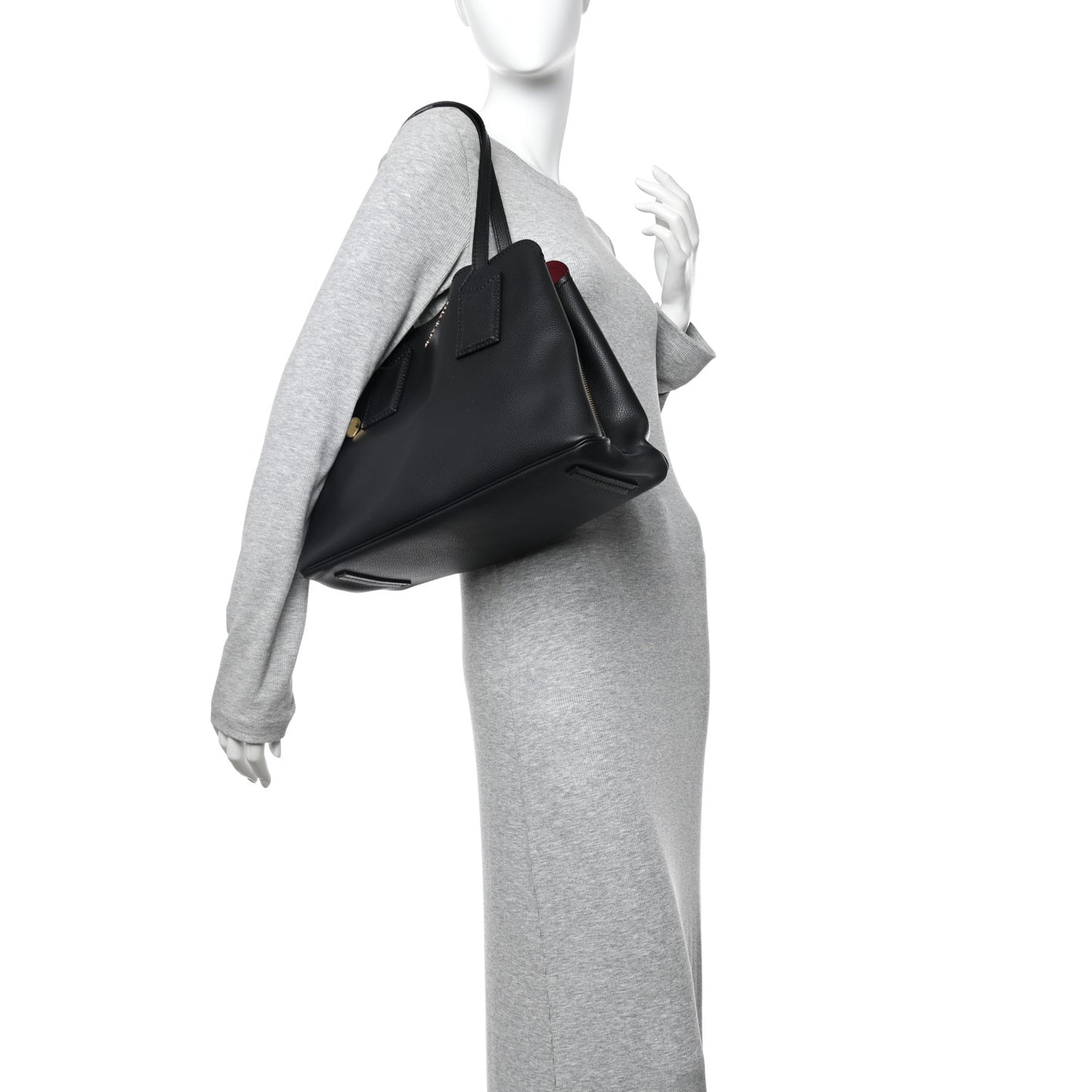 Pebbled Calfskin The Editor 38 Tote Black