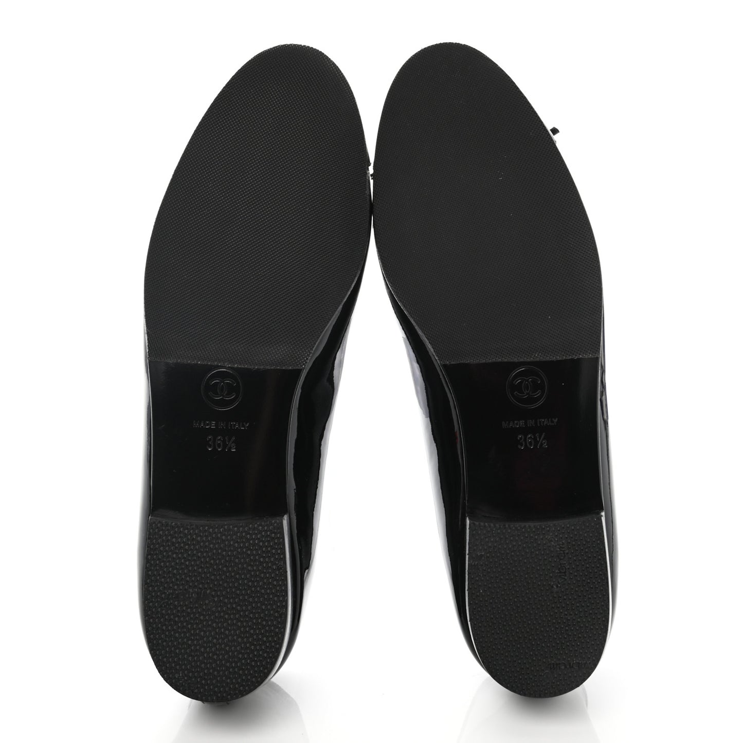 Patent Cap Toe Ballerina Flats 36.5 Black