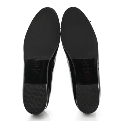 Chanel Patent Cap Toe Ballerina Flats 36.5 Black 5 of 9