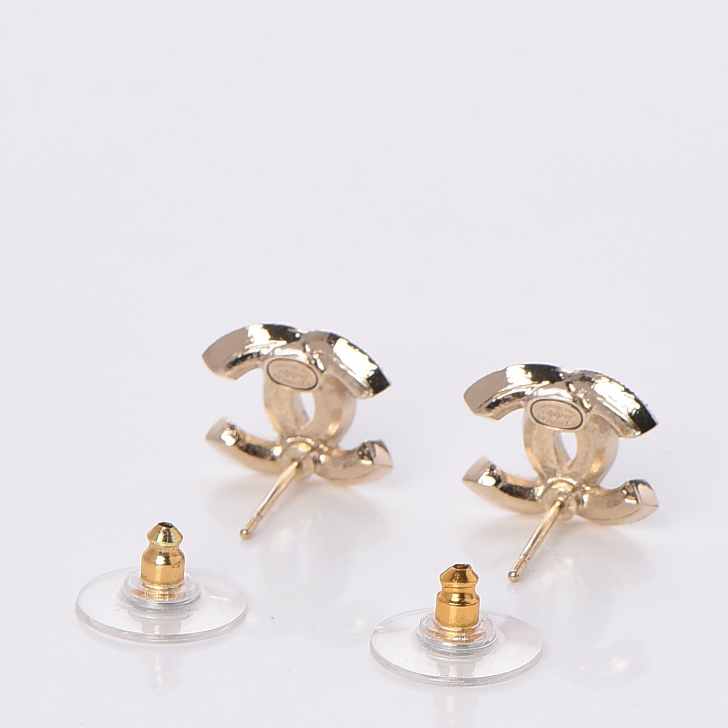 Chanel Crystal CC Earrings Gold 3 of 5