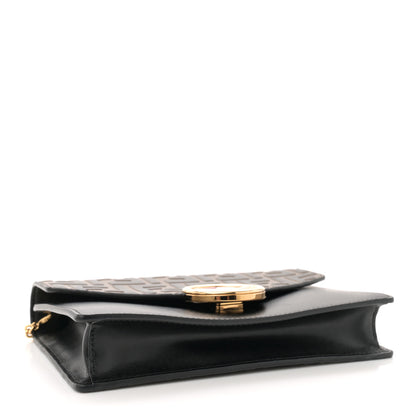 Fendi Vitello Cruise F is Fendi Bi-Color FF 1974 Embossed Medium Envelope Wallet On Chain Aspargo Maya Black Maya 4 of 10