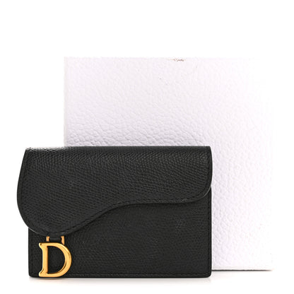 Christian Dior Grained Calfskin Saddle Card Holder Black 10 of 10