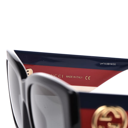 Gucci Acetate Web Oversized Frame Rectangle Sunglasses GG0276S Black 5 of 7