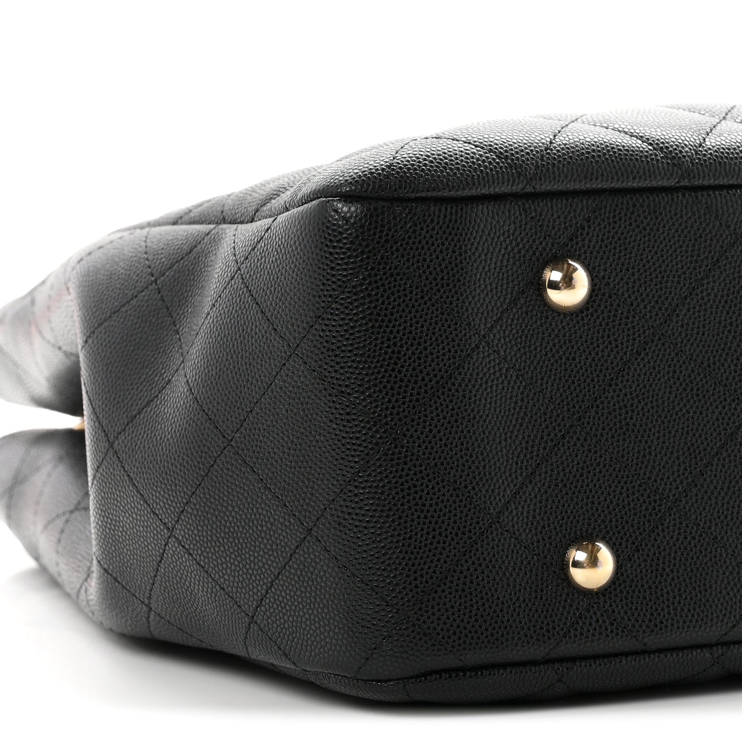 Caviar Quilted Small Shopping Tote Black