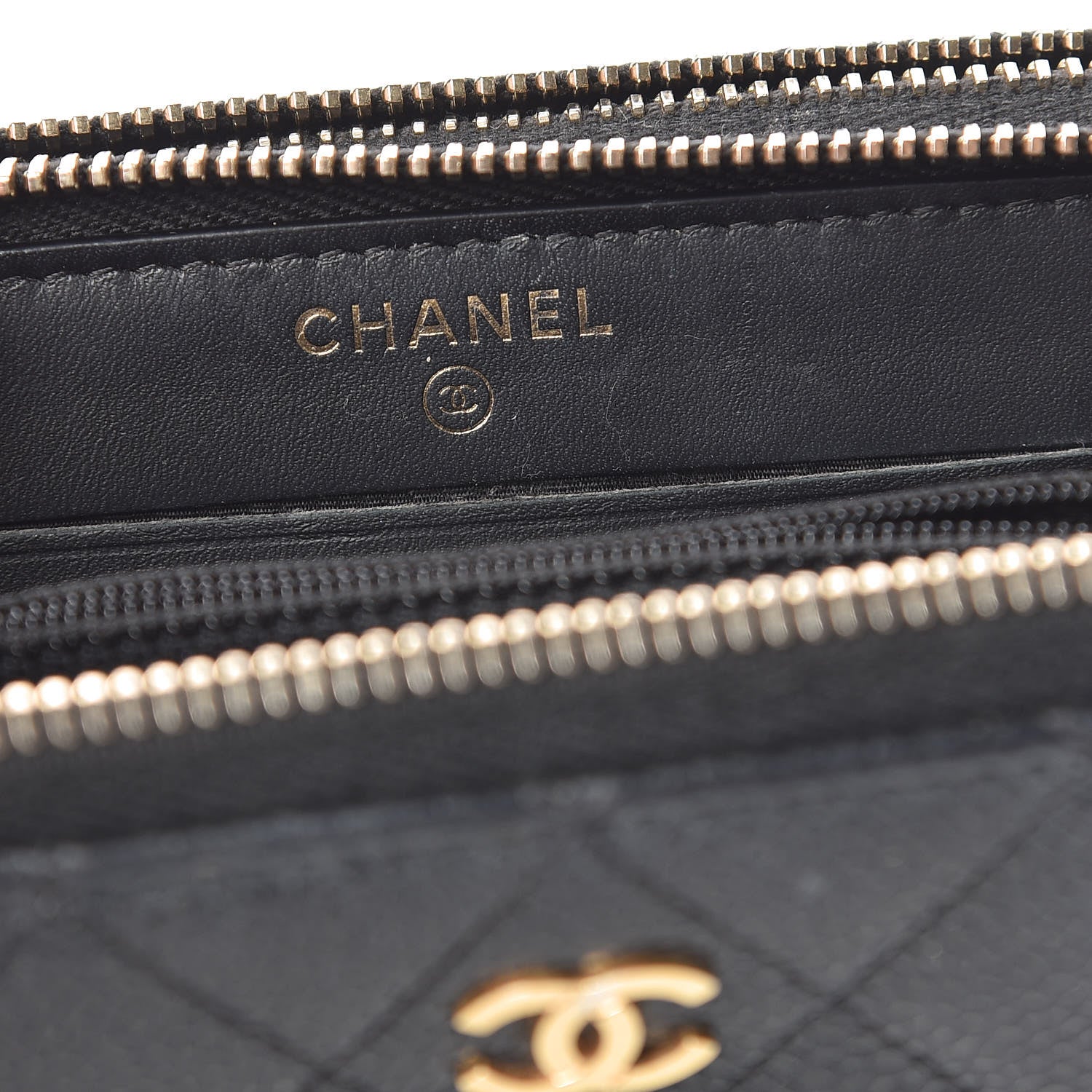 Chanel Caviar Quilted Large Gusset Double Zip Around Wallet Black 7 of 18