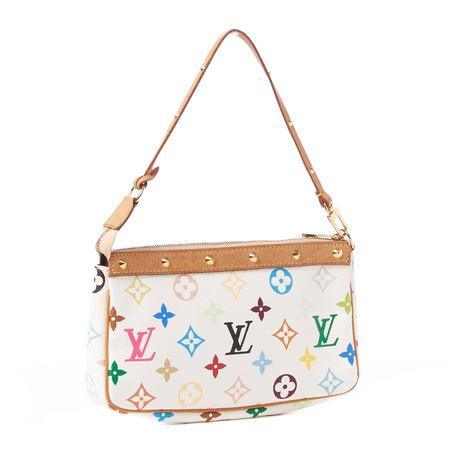 Louis Vuitton Monogram Multicolor Pochette Accessories White 2 of 8