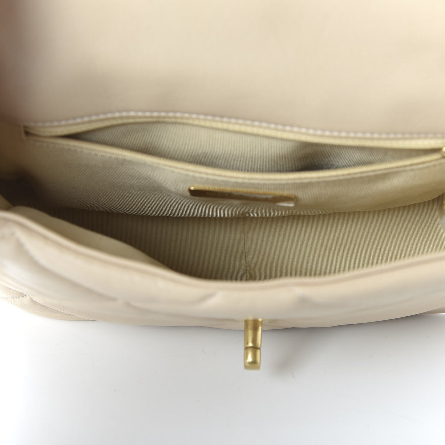 Lambskin Quilted Medium 19 Flap Light Beige