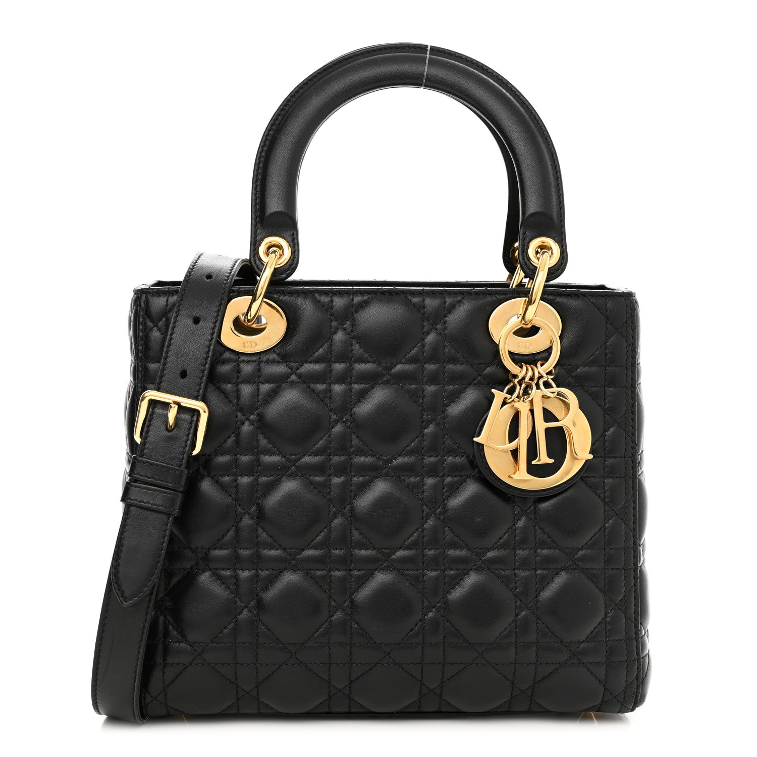 Christian Dior Lambskin Cannage Medium Lady Dior Black 1 of 10