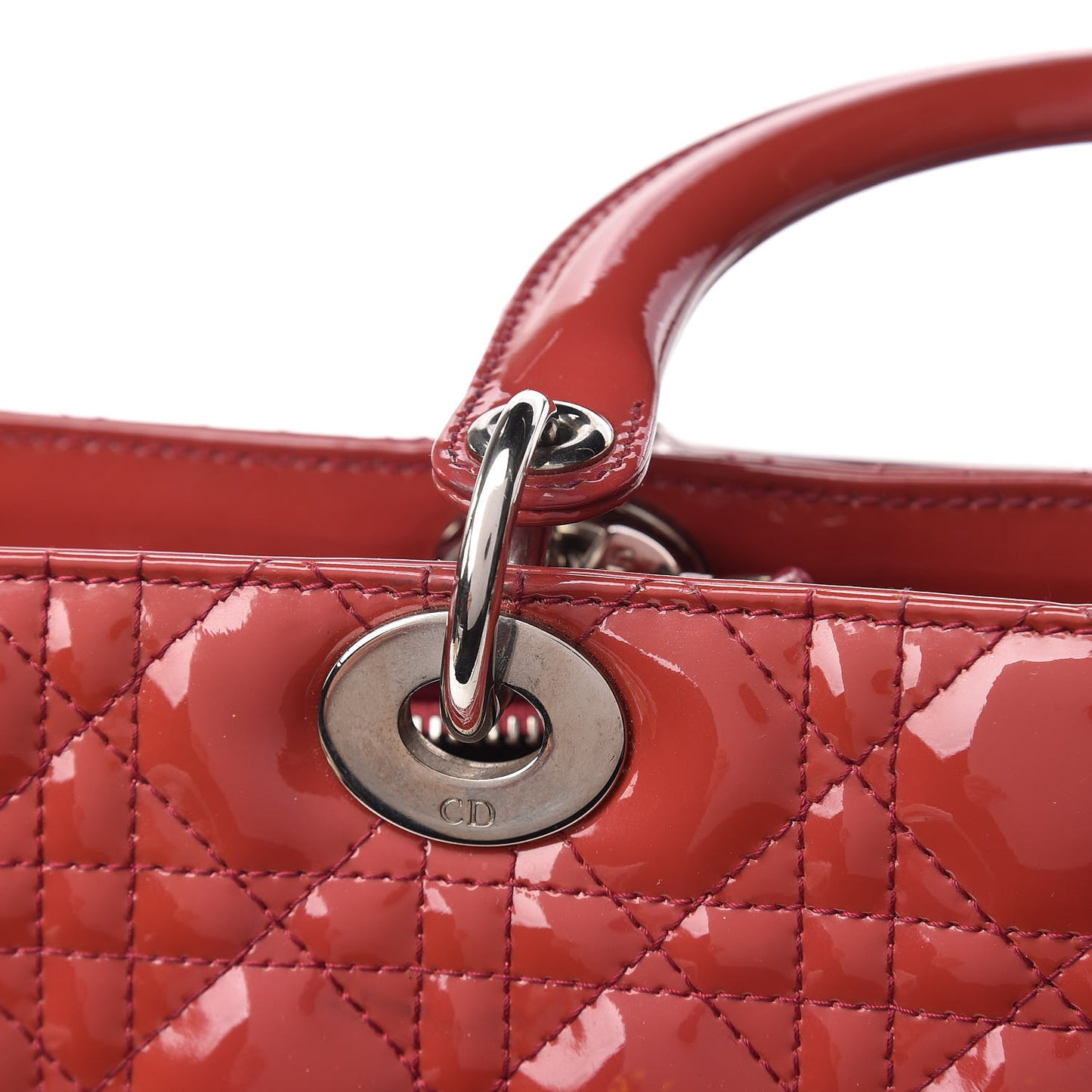 Patent Cannage Large Lady Dior Pink
