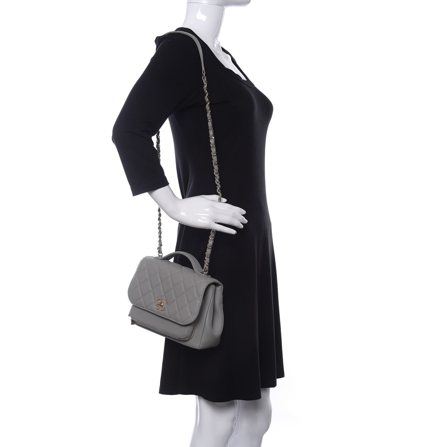 Chanel Caviar Quilted Small Business Affinity Flap Grey 2 of 10