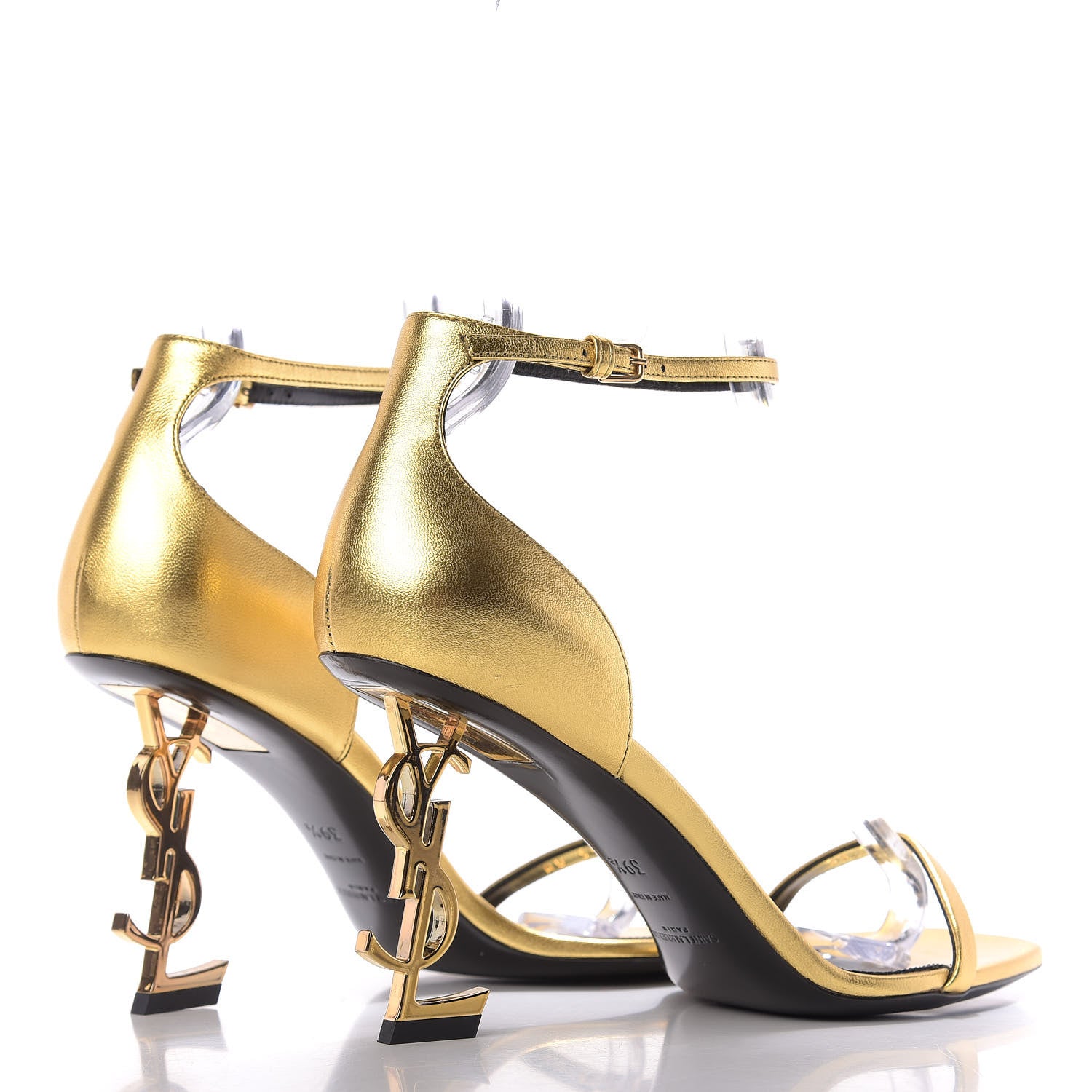 Saint Laurent Calfskin Opyum Sandals 39.5 Oro 4 of 10