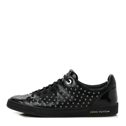 Louis Vuitton Patent Calfskin Studded Frontrow Sneakers 40 Black 1 of 8
