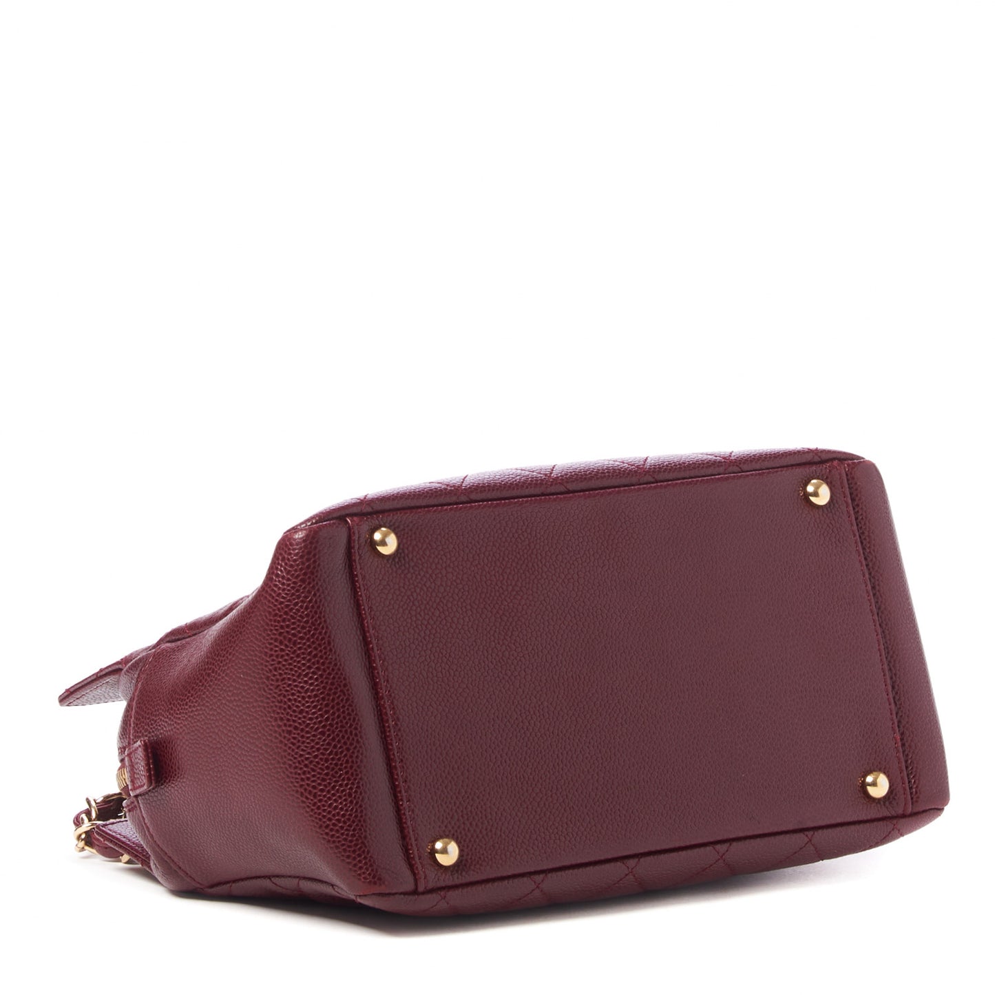 Caviar Quilted Petit Timeless Shopping Tote PTT Burgundy