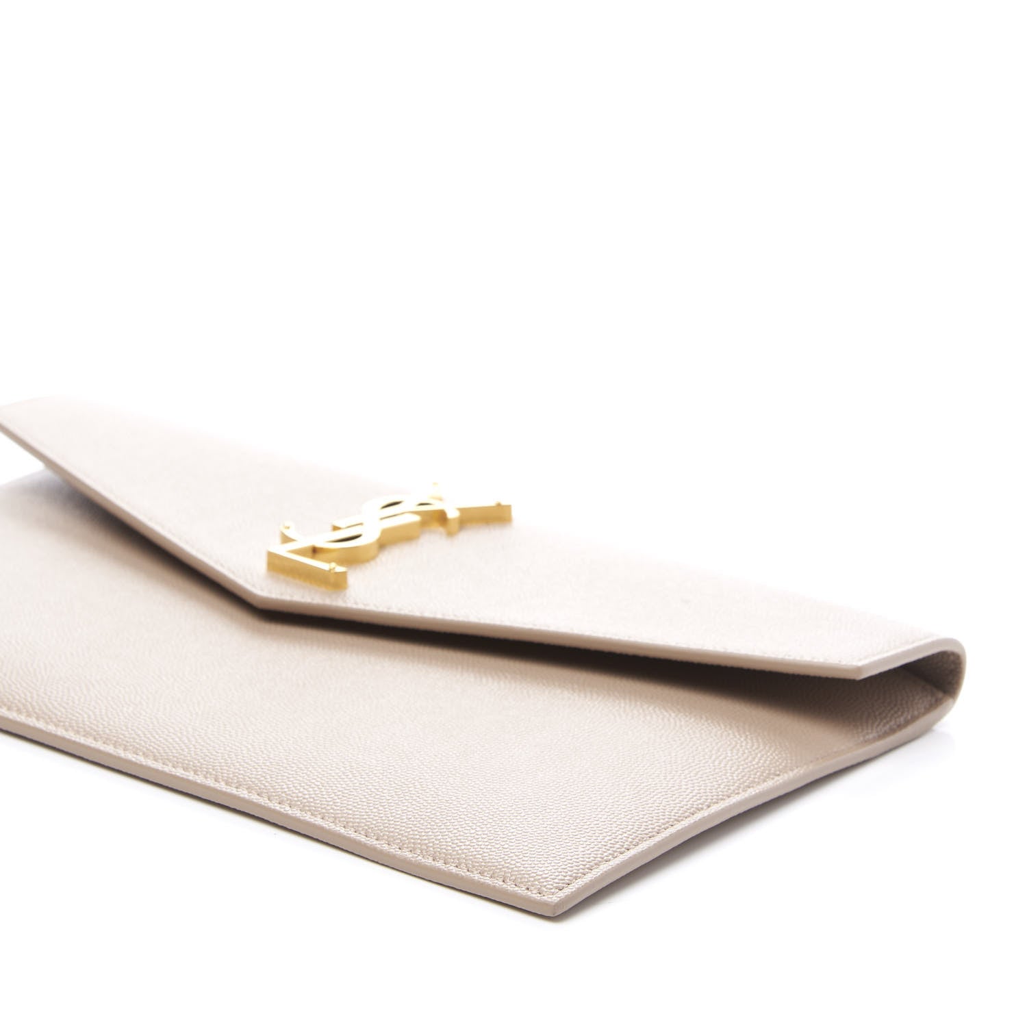 Saint Laurent Grain De Poudre Uptown Pouch Dark Latte 6 of 10