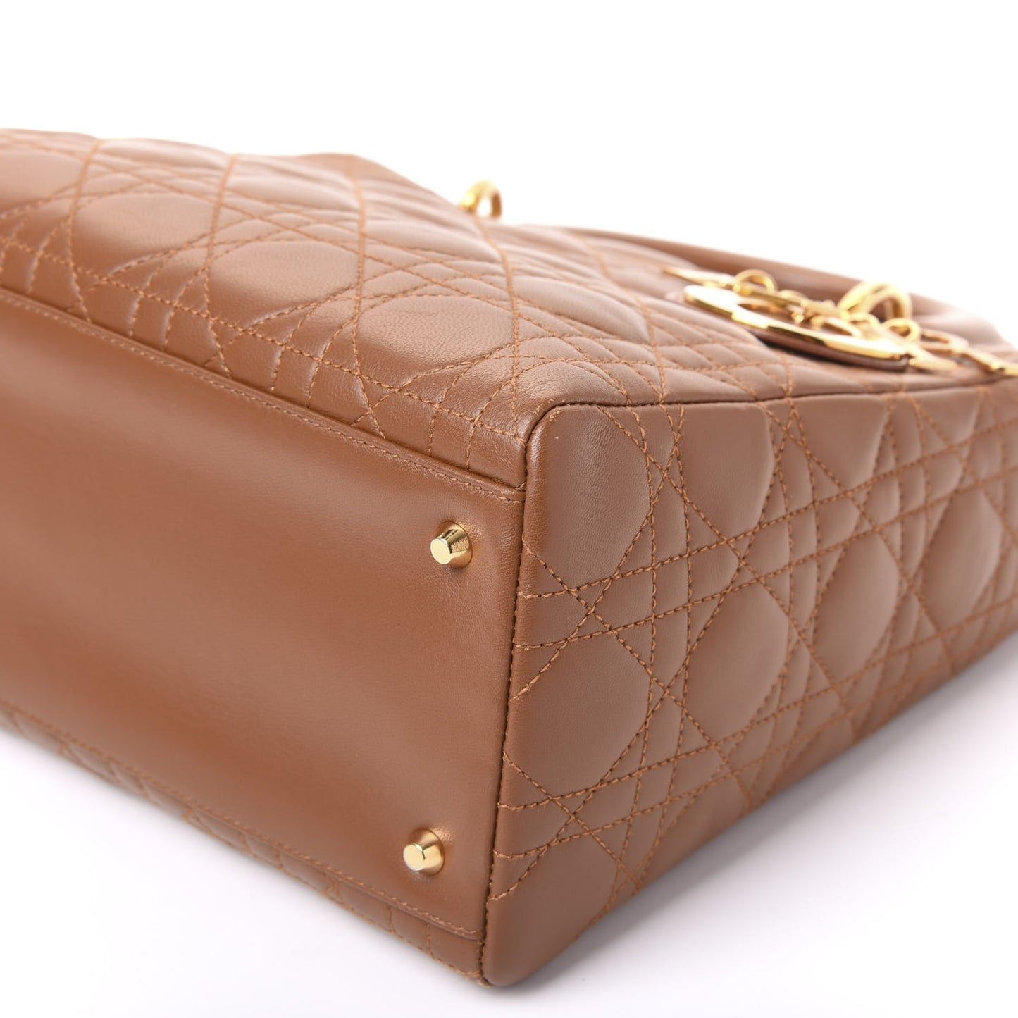 Lambskin Cannage Medium Lady Dior Tan
