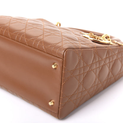 Christian Dior Lambskin Cannage Medium Lady Dior Tan 6 of 11
