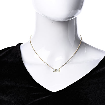 Van Cleef & Arpels 18K Yellow Gold Diamond Mother of Pearl Bow Pendant Necklace 2 of 6