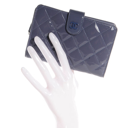 Chanel Patent Quilted Zip Pocket Wallet Light Purple 2 of 8