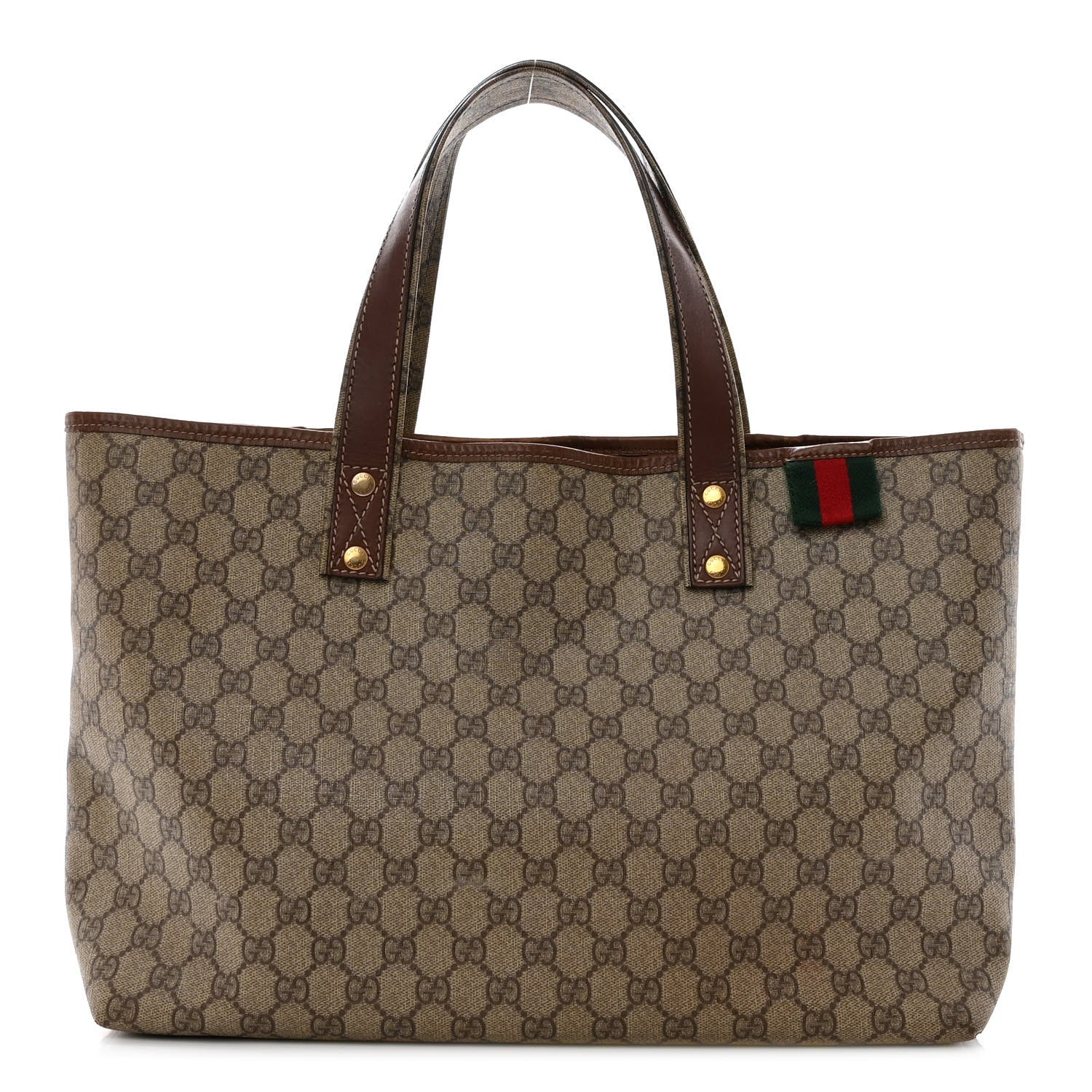 Gucci GG Plus Monogram Medium Signature Web Loop Tote Brown 1 of 12