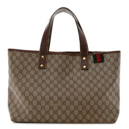 Gucci GG Plus Monogram Medium Signature Web Loop Tote Brown 1 of 12