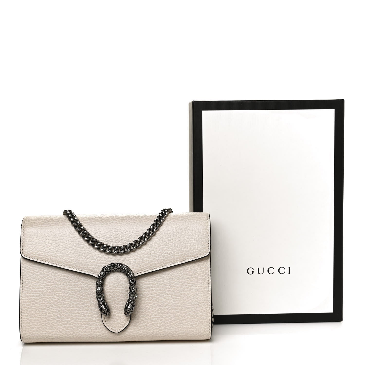 Gucci Dollar Calfskin Mini Dionysus Chain Wallet Mystic White 11 of 11