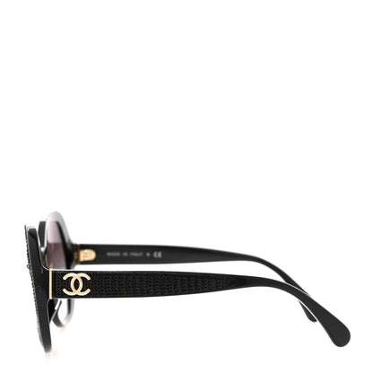 Chanel Acetate Sequin Round Sunglasses 5451-A Black 3 of 8