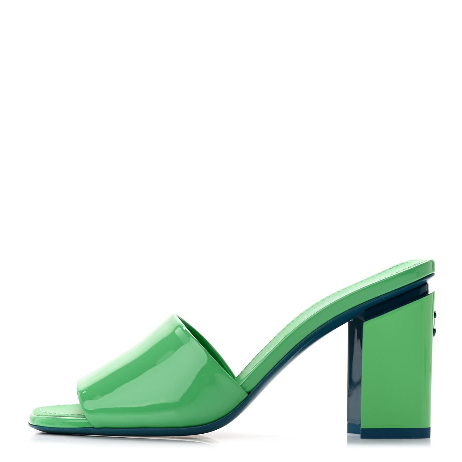 Chanel Patent CC Mules 36 Green Turquoise 1 of 10