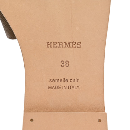 Hermes Epsom Oran Sandals 38 Etoupe 6 of 11