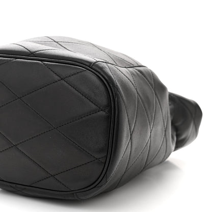 Saint Laurent SAINT LAURENT Lambskin Quilted Le Maillon Bucket Bag Black 9 of 9