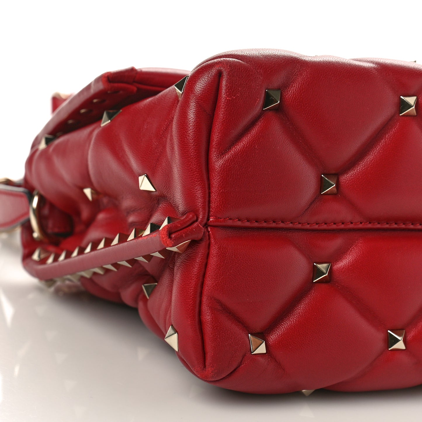 Nappa Medium Candystud Top Handle Bag Rosso Valentino