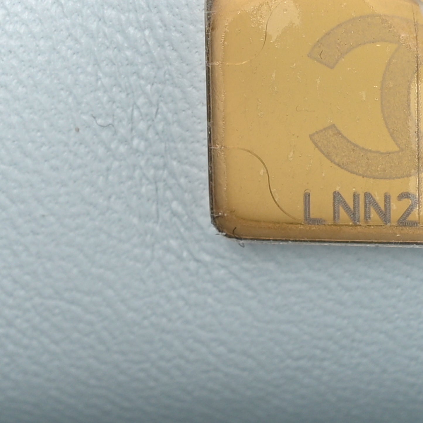 Lambskin Quilted Mini Pearl Crush Flap Light Blue